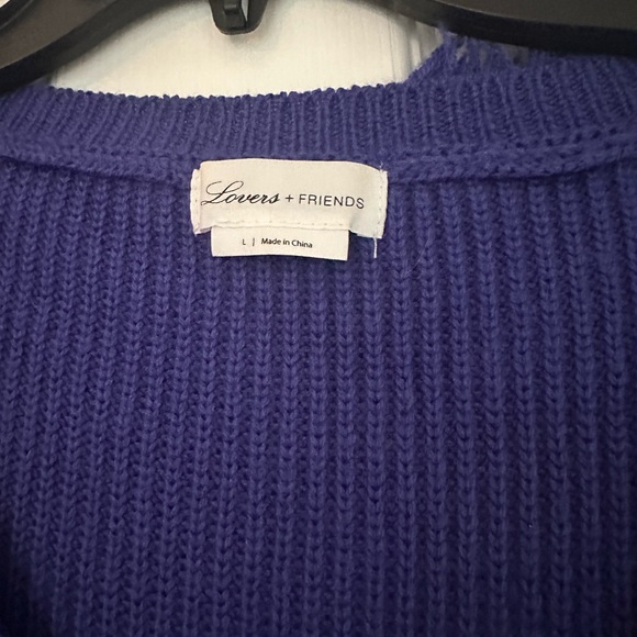 Lovers+Friends Nikki Chevron Fringe Sweater/Dress size L - Picture 5 of 6